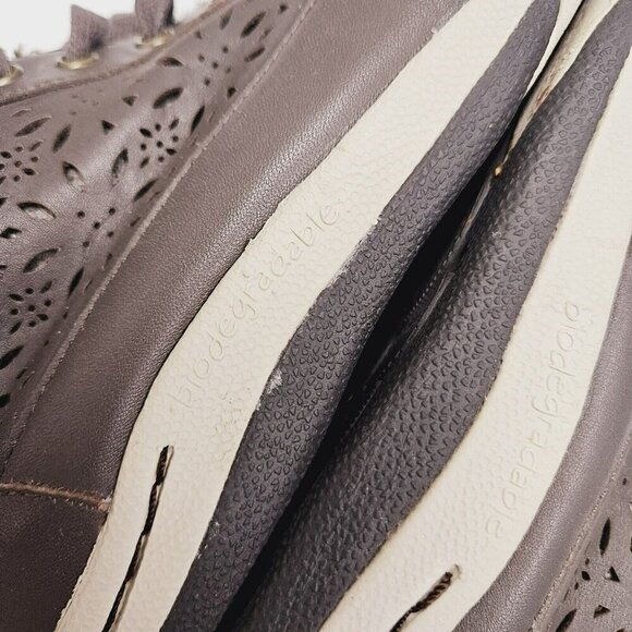 Jambu Eco Designs Lotus Mid Top Lace Up Biodegradable Brown Womens Faux Fur 6.5 - Picture 5 of 12